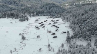 Kastamonunun yaylalarında kartpostallık kış görüntüleri