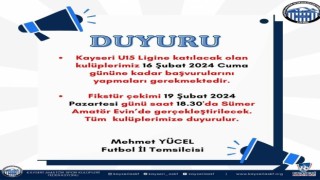 Kayseri U-15 Ligi fikstürü 19 Şubatta çekilecek