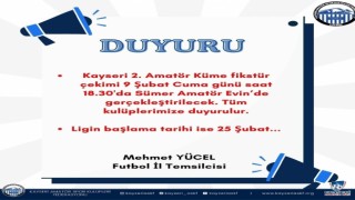 Kayseride 2. Küme fikstürü yarın çekilecek