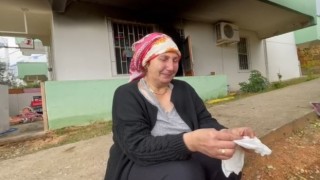 Klimadan çıkan yangın bir aileyi evsiz bıraktı, anne gözyaşlarına boğuldu