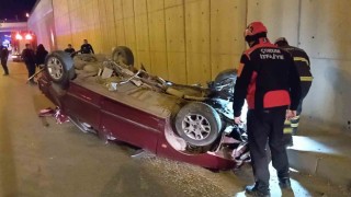 Kontrolden çıkan otomobil karşı şeritteki araca çarpıp takla attı: 1 ölü, 3 yaralı