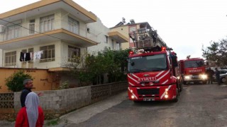 Manavgatta devrilen soba yangın çıkardı