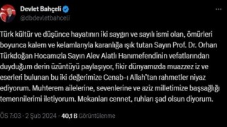 MHP lideri Bahçeliden Alatlı ve Türkdoğan için başsağlığı mesajı