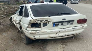 Osmaniyede kontrolden çıkan otomobil takla attı:1 yaralı