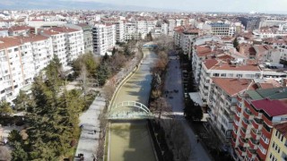 Porsuk Çayının rengi yağışlar sonrası değişti