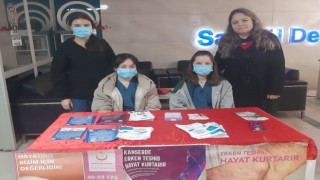 Sarıgölde kanser için farkındalık standı açıldı