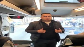 Trafik polisi otobüse yolcu gibi binerek sürücüyü denetledi