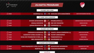 Trendyol Süper Ligde 26. hafta programı açıklandı