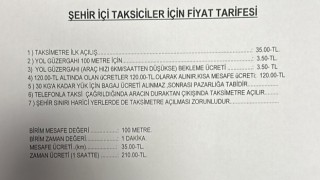 Uşakta taksi ücretlerine zam