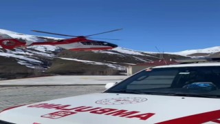 Vanda ambulans helikopter yüksekten düşen hasta için havalandı