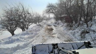 Yüksekovada köy yollarında kar temizleme çalışmaları sürüyor
