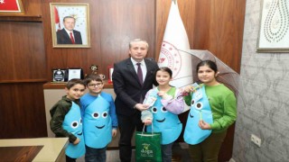Ağrıda Dünya Su Gününde öğrenciler Milli Eğitim Müdürü Kökrek ile buluştu