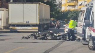 Alanyada elektrikli bisiklet ile motosiklet çarpıştı: 1 yaralı