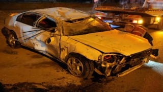 Alkolü sürücü takla attı: 2 yaralı