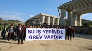 Aydın-Denizli Otobanı inşaatındaki grev üçüncü gününde