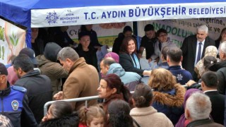 Başkan Çerçioğlu Buharkentte vatandaşlara binlerce fide dağıttı