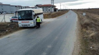 Bolvadinde okul servisleri denetlendi