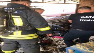 Çatıda çıkan yangını itfaiye ekipleri söndürdü