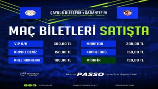 Çaykur Rizespor - Gaziantep FK maçının biletleri satışa çıktı