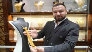 Gaziantepte kuyumcularda yeni trend: Altın kravat