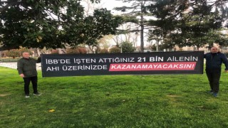 İBB tarafından tazminatları ödenmeden işten çıkarılan işçiler eylem yaptı