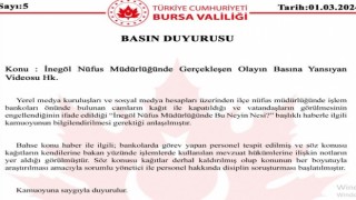 İnegöl Nüfus Müdürlüğünde çekilen videoya ilişkin valilikten açıklama