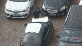 Kayseride dolu bir anda bastırdı, vatandaşlar ne yapacağını şaşırdı