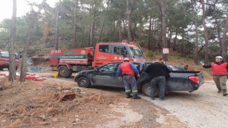 Kemerde orman yangını büyümeden söndürüldü