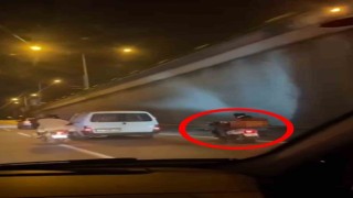 Motosikletlinin keyfini görenler şaştı