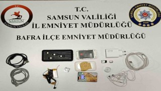 Samsunda polis ehliyet sınavı için kiralanan kopya düzeneği ele geçirdi