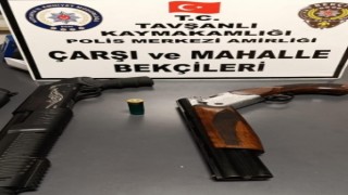 Tavşanlıda pompalı tüfek ele geçirildi