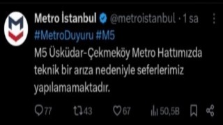 Üsküdar - Çekmeköy metro hattında arıza nedeniyle seferlerler aksadı