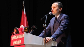Yeniden Refah Partisi Genel Başkanı Erbakan Eskişehirde konuştu