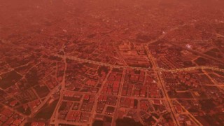 Afrikadan gelen toz nedeniyle Boluda gökyüzü kırmızı, mor ve sarı renklerine büründü