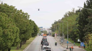 Antalyada helikopter destekli polis korteji