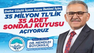 Başkan Büyükkılıç: 35 milyon TLlik içme suyu sondaj kuyusu açacağız
