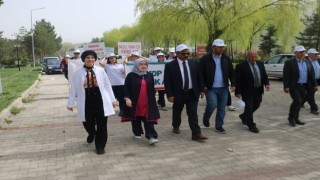 Bayburtta Kanser Haftası dolayısıyla yürüyüş yapıldı