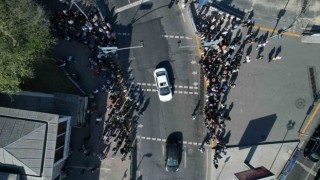 Beşiktaşta bayram yoğunluğu dron ile havadan görüntülendi