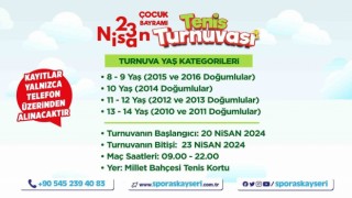 Büyükşehirin Yeni Tenis Kortunda 23 Nisana özel turnuva