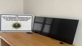 Çaldığı televizyonla birlikte yakalandı