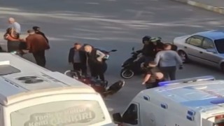 Çankırıda devrilen motosikletteki şahıs yaralandı