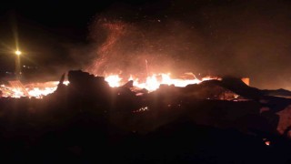 Çorumda yangın: 55 koyun telef olurken 1 ev ve ahır yandı
