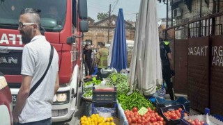 Edremitte pazar yerinde yangın paniği