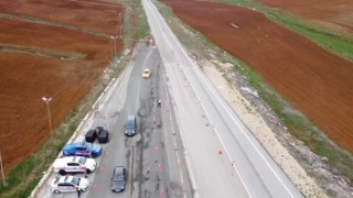 Erzincanda trafik ekiplerinden dronlu denetim