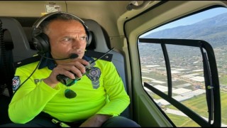 Fethiyede bayram öncesi helikopterli trafik denetimi