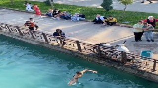 Havalar ısındı çocukların tehlikeli atlayışı başladı