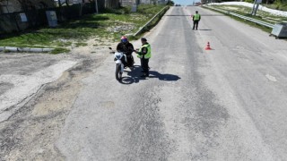 Kırklarelinde jandarma ekiplerinden bayram öncesi dronlu denetim