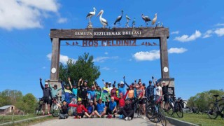 Kızılırmak Deltasına bisiklet turu: 104 km pedal çevirdiler