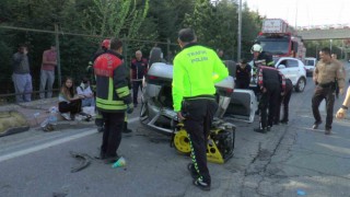Kontrolden çıkan otomobil takla attı: 2si ağır 4 yaralı