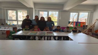 Köyceğizli minikler ebru çalışmasına katıldı